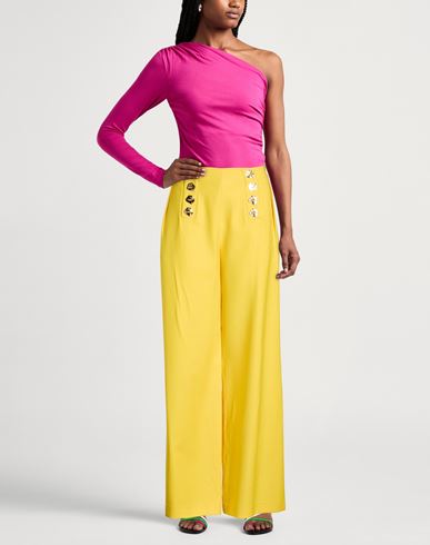 Woman Pants Yellow Size 6 Wool, Polyamide, Elastane