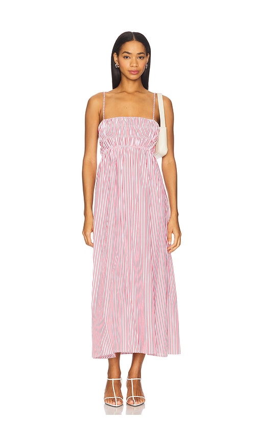 FAITHFULL THE BRAND Nica Midi Dress in Red. -  XL also in L, M