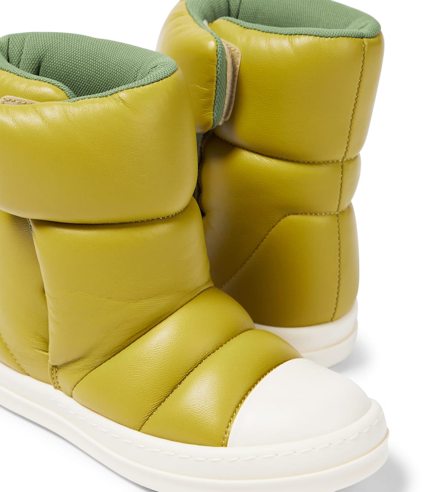 Puffer leather ankle boots