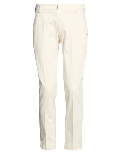Man Pants Off white Size 38 Cotton, Elastane