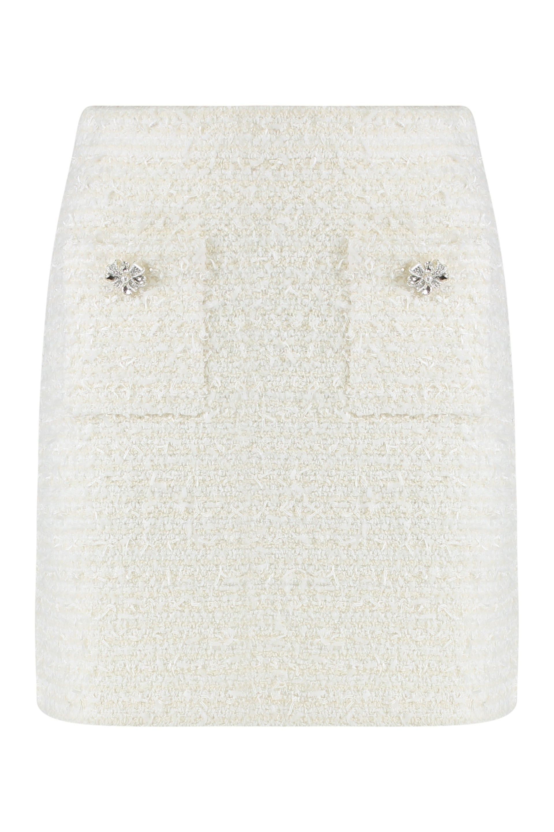 Rhinestone Button Knit Mini Skirt for Women