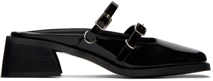Justine Clenquet Black Andie Patent Mules