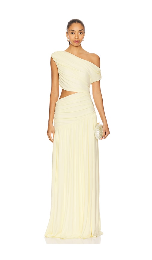 House of Harlow 1960 ROBE DE SOIRÉE LANA en Lemon.  S. Also en