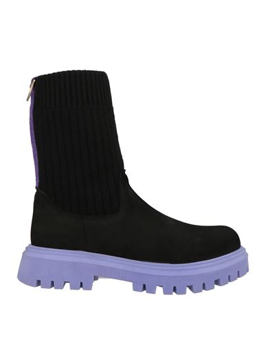 Nila & Nila Woman Ankle boots Black Size 10 Leather, Textile fibers