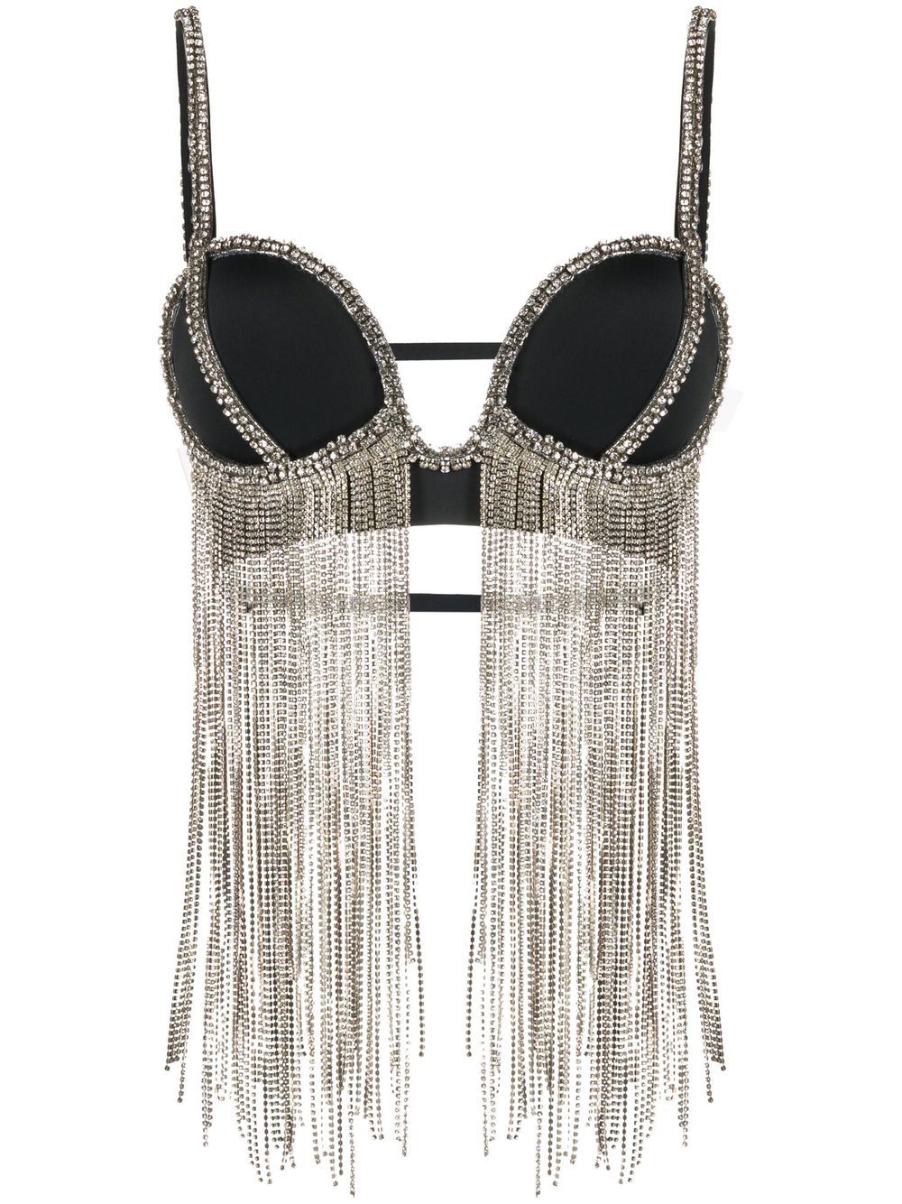Crystal-embellished triangle top - Black