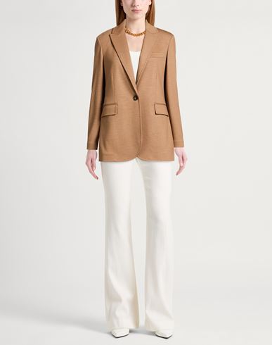 Woman Blazer Camel Size 2 Virgin Wool, Cashmere, Polyamide
