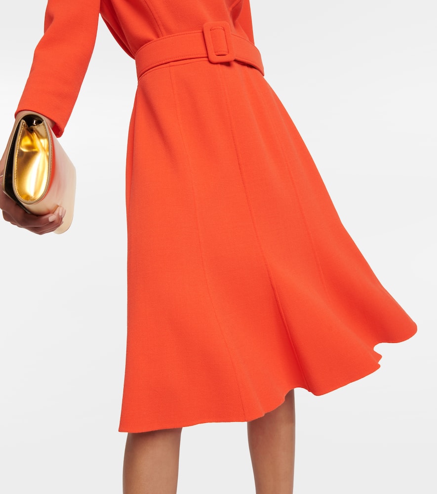 Embellished wool-blend midi dress