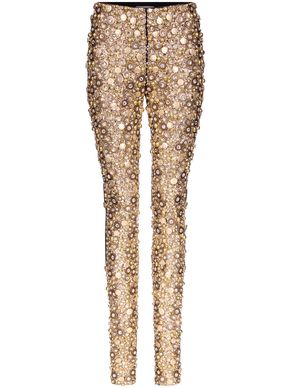 Embroidered leggings - Gold