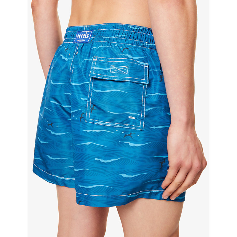 Arrels Barcelona 남성 Mens Blue Flying Fish Kikuo Printed Swim Shorts XL 75521173