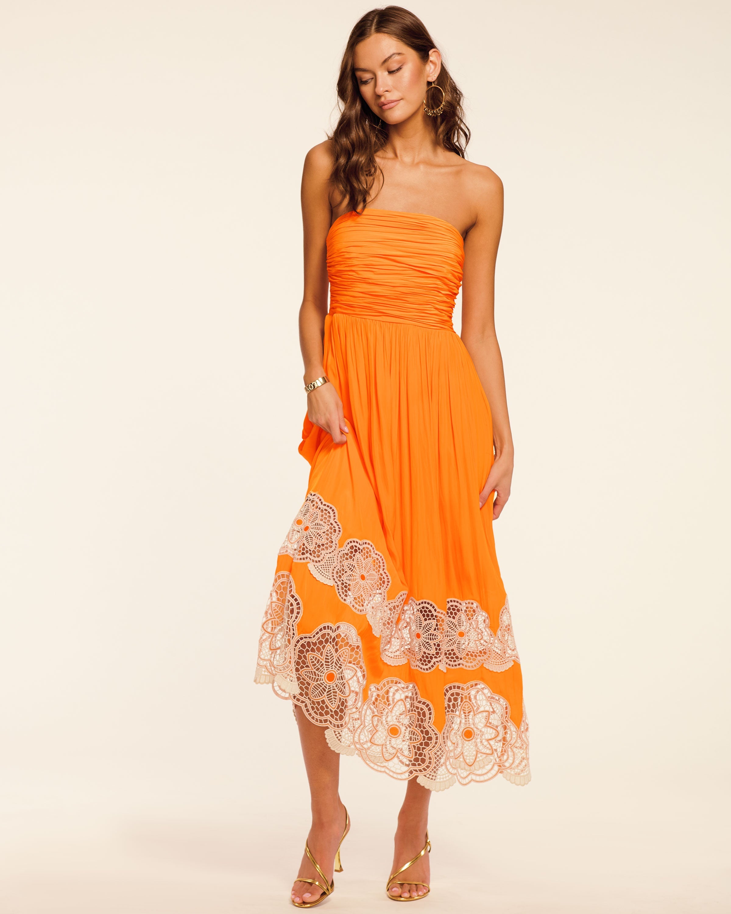 Milani Embellished Strapless Maxi Dress in Ivory