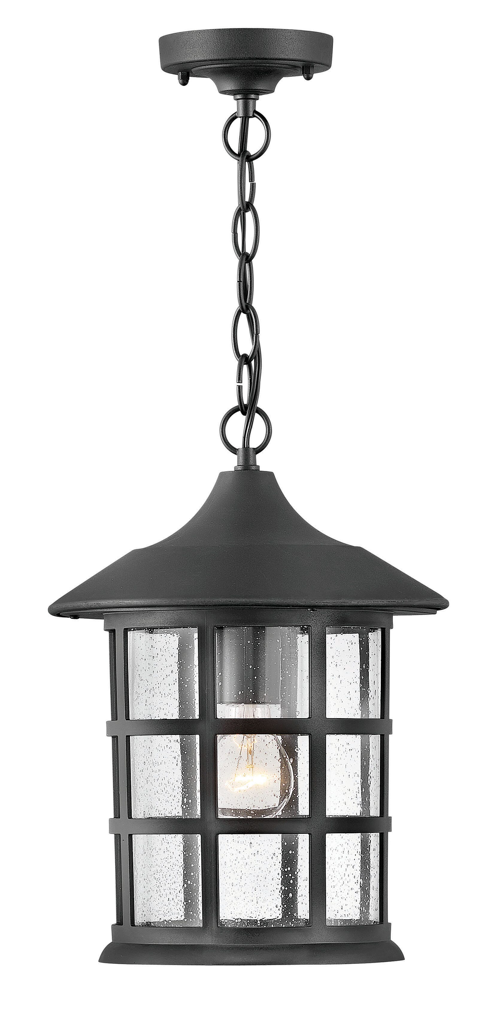 Textured Black LED Outdoor Lantern from the Freeport Coastal Elements Collection