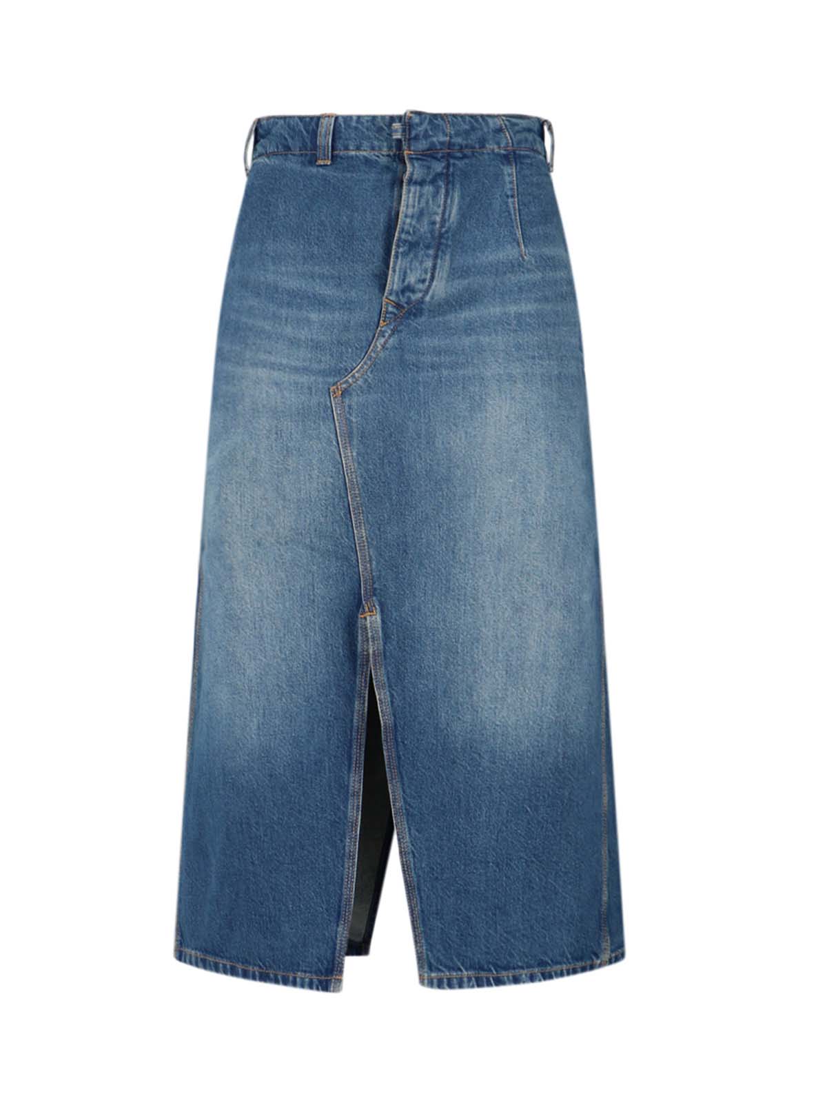 Washed Cotton Denim Mini Skirt