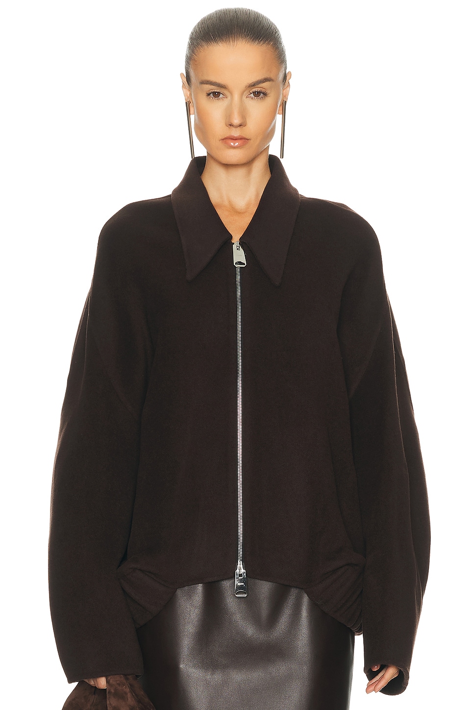 KHAITE Odin Jacket in Dark Brown - Brown. XS also in