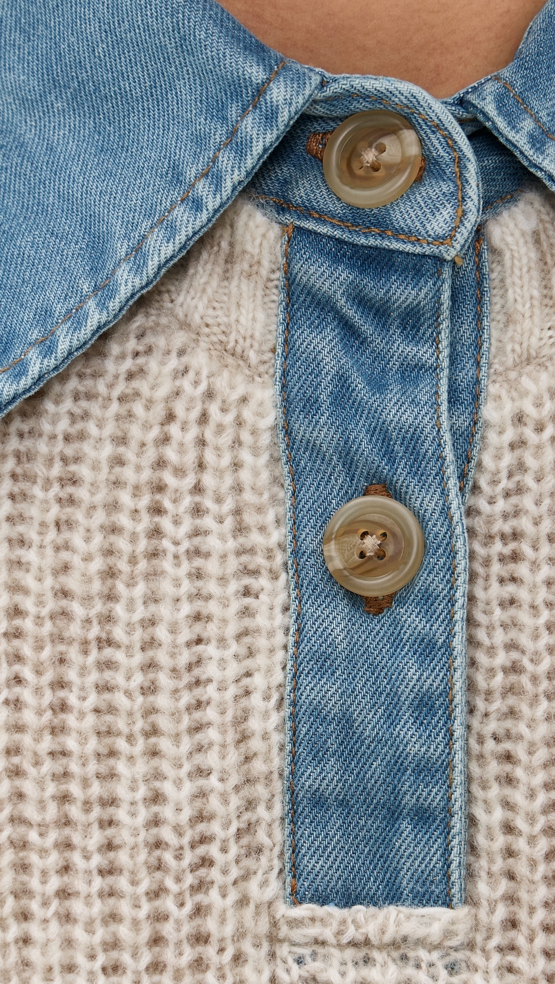 Harvey Sweater Superlight Denim/Oatmeal