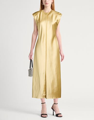 Woman Midi dress Khaki Size 6 Polyester, Elastane