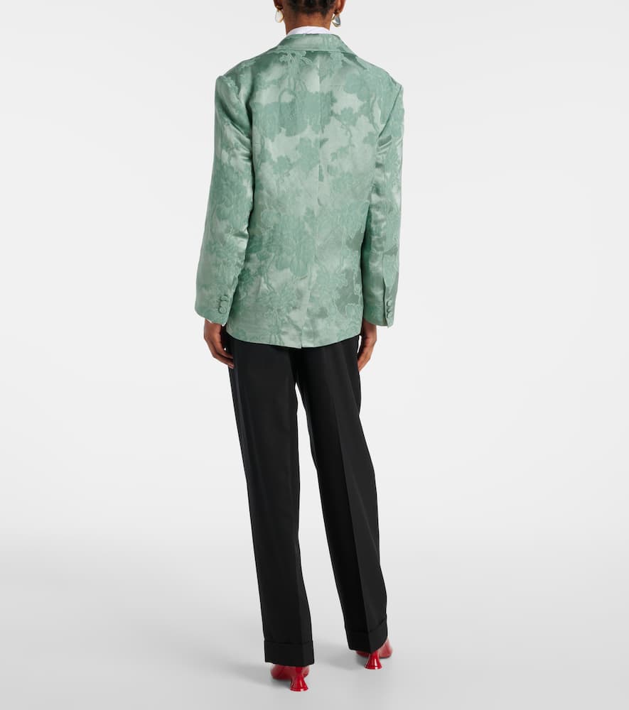 Linen-blend jacquard blazer