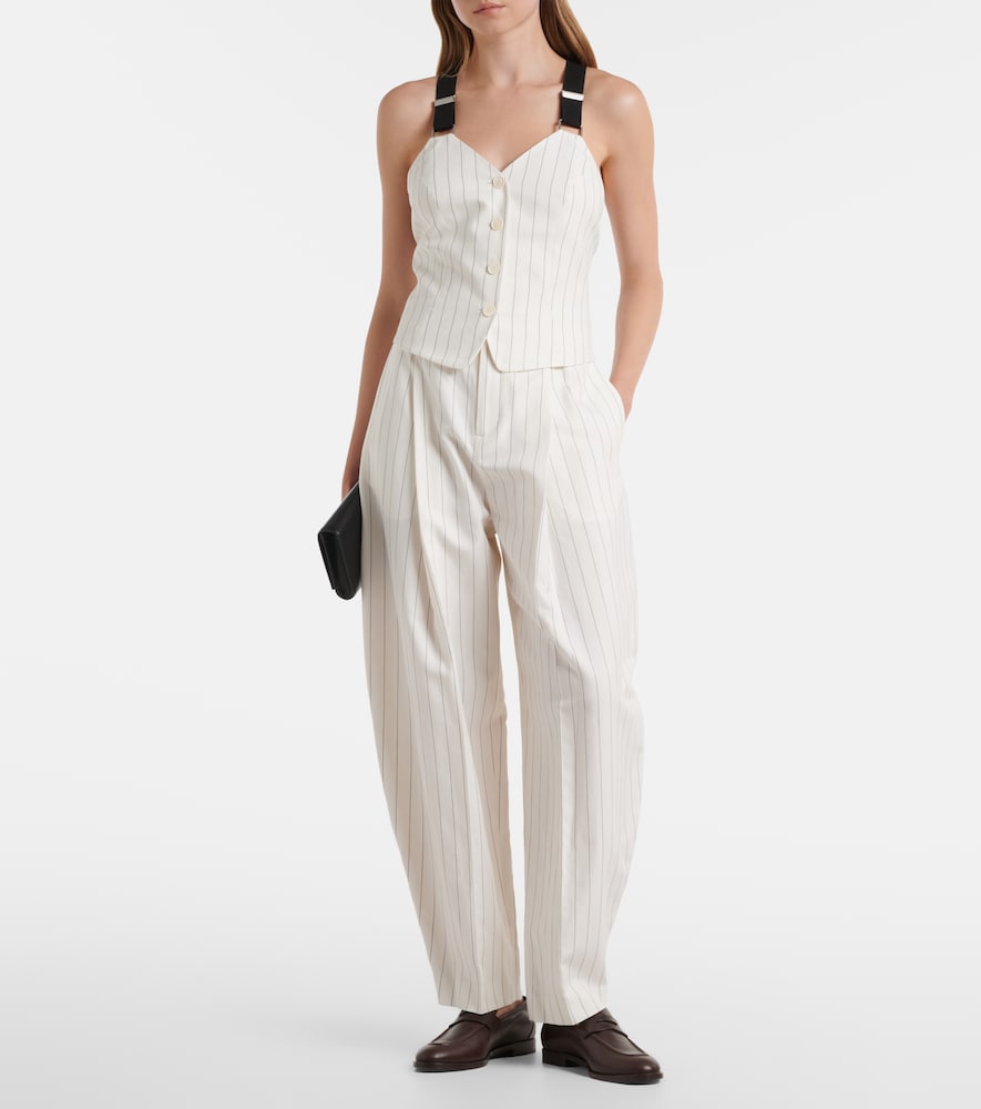 Harlo striped cotton, linen and wool pants