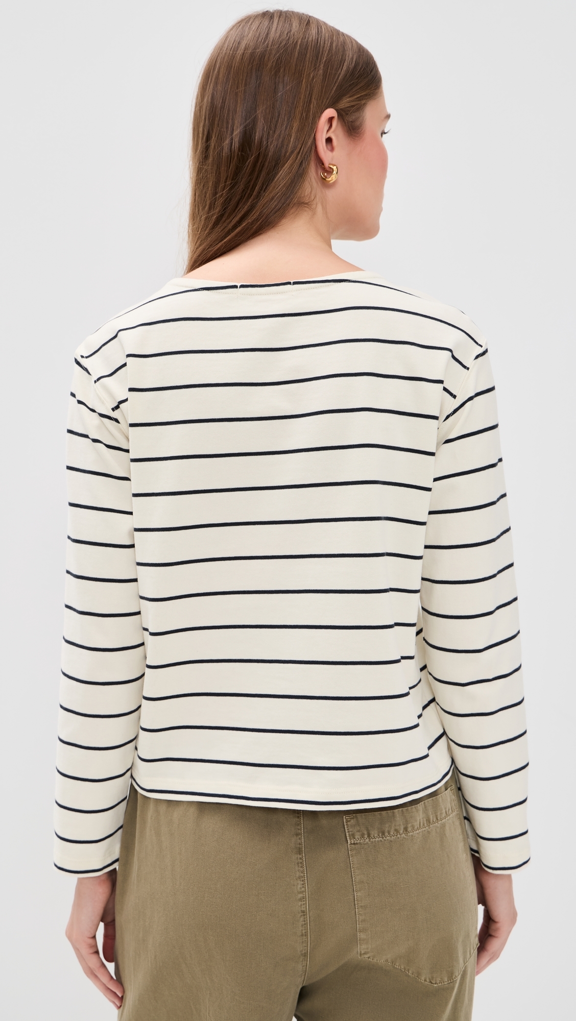Luxe Sueded Mariner Tee Black/White Stripe