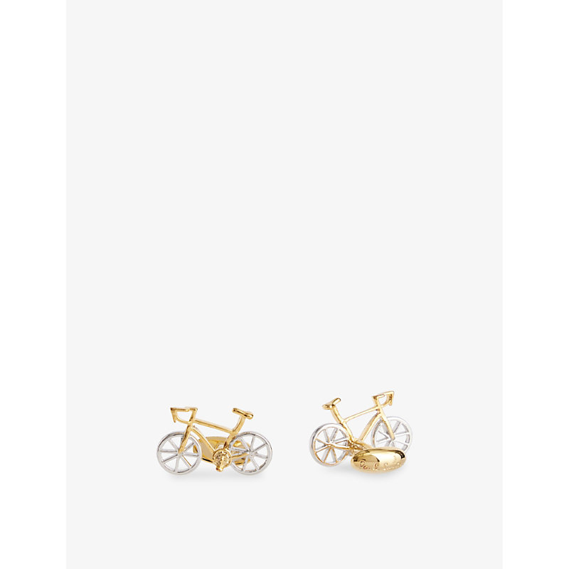 Mens Mixed Plate 1 Bicycle Dual-tone Metal Cufflinks