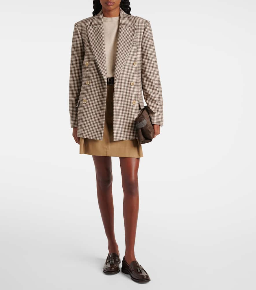 Checked virgin wool blazer