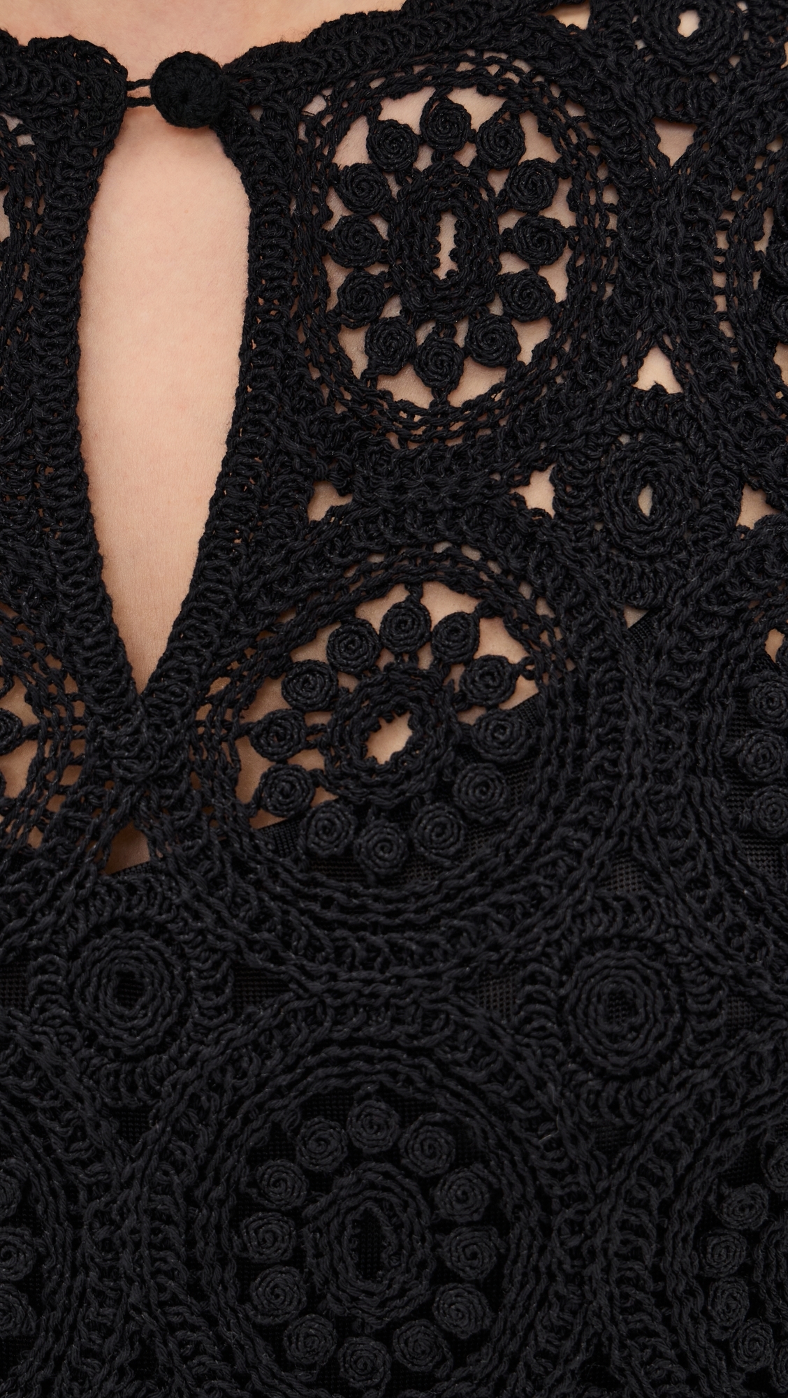 The Crochet Keyhole Dress Black