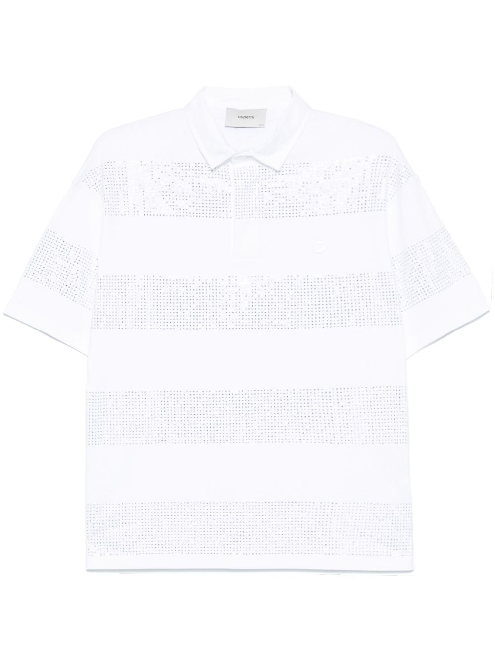 Crystal-embellished polo shirt - White