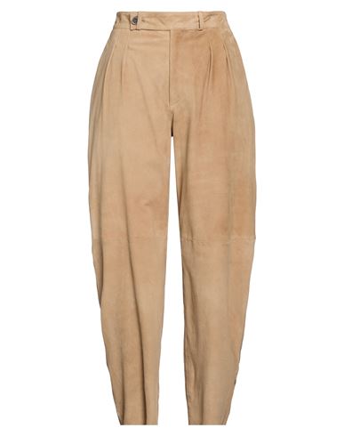 Woman Pants Camel Size 6 Leather