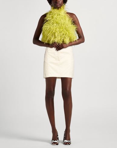 Conscious Woman Mini skirt Cream Size S Cotton, Elastane