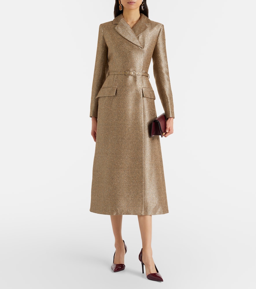 Kalonice belted sequined tweed midi dress