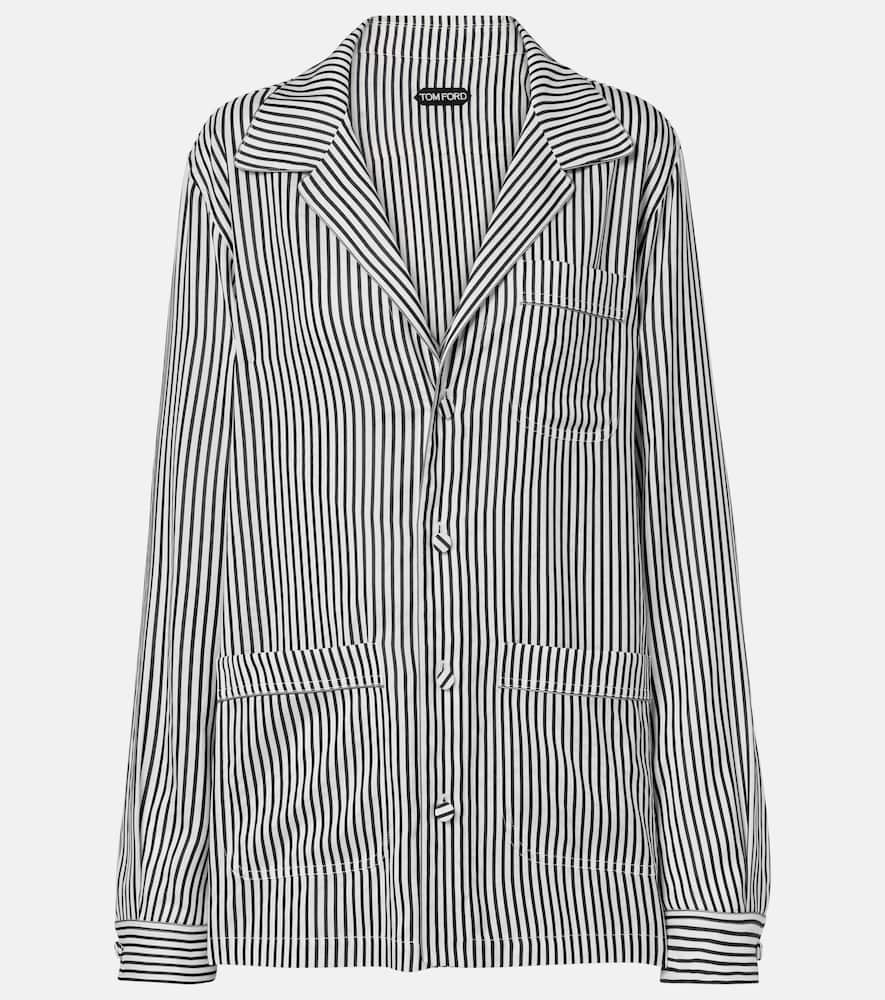 Striped oversized silk shirt