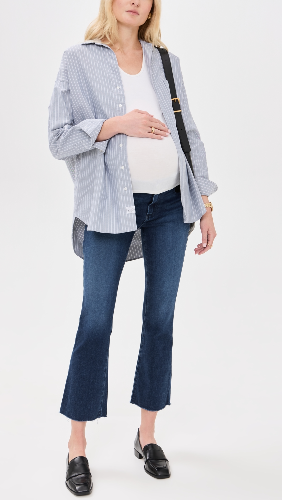 Claudine Maternity Jeans with Raw Hem Sail Away