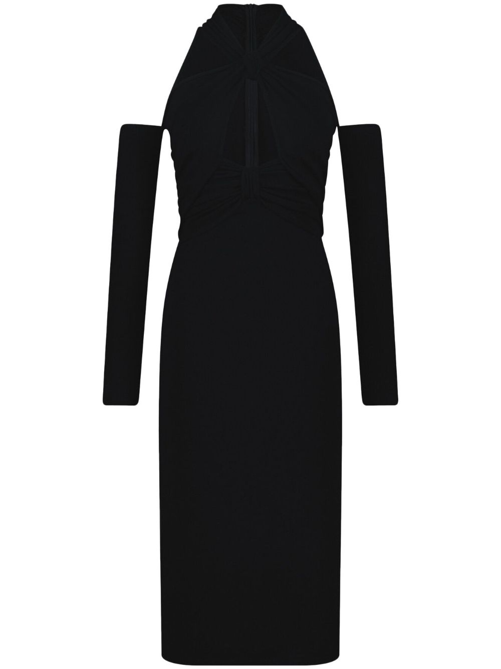 Off-shoulder knitted dress - Black