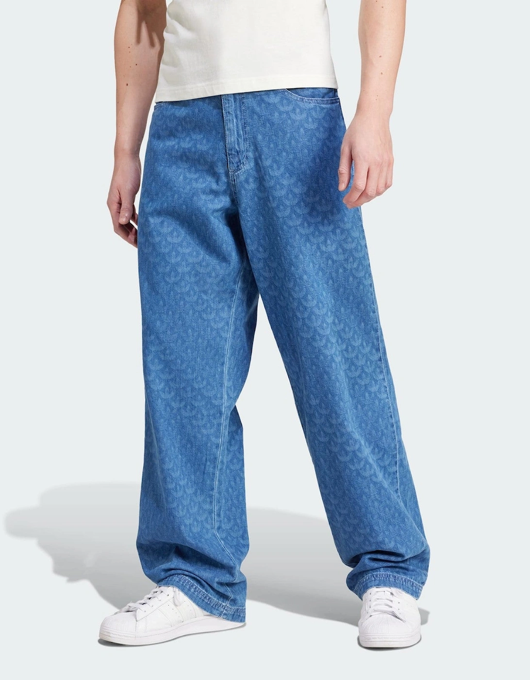 Adidas Originals Denim Monogram Mens Jeans - Blue - : 33