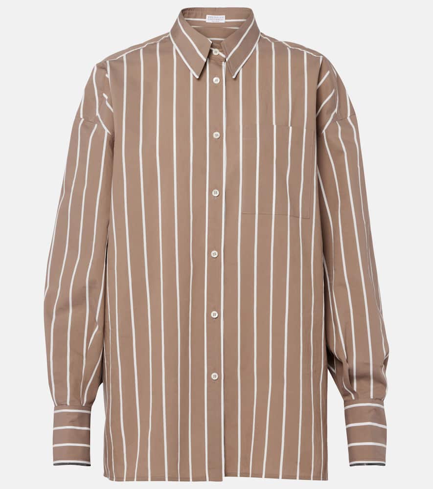 Monili striped cotton-blend poplin shirt