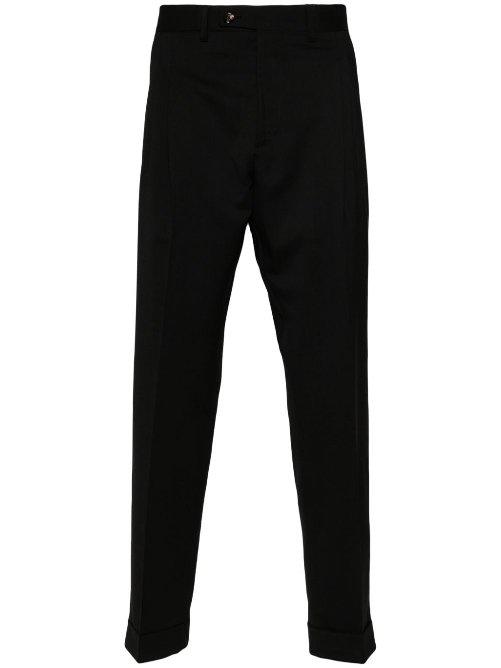 Straight-leg wool-blend trousers - Black