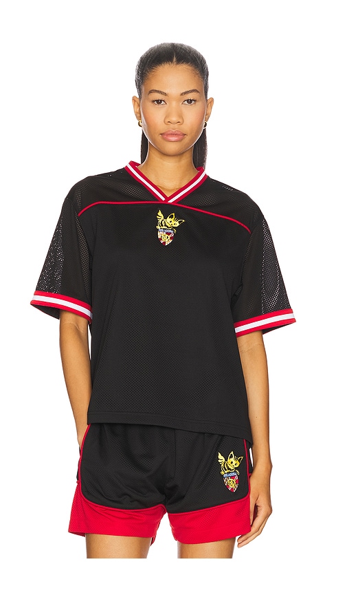 WE11DONE Mesh Track T-shirt in Black.  S. Also in L