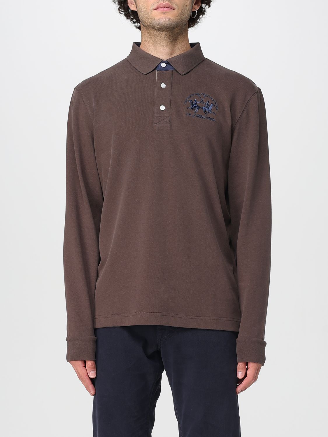 Polo Shirt Men color Brown
