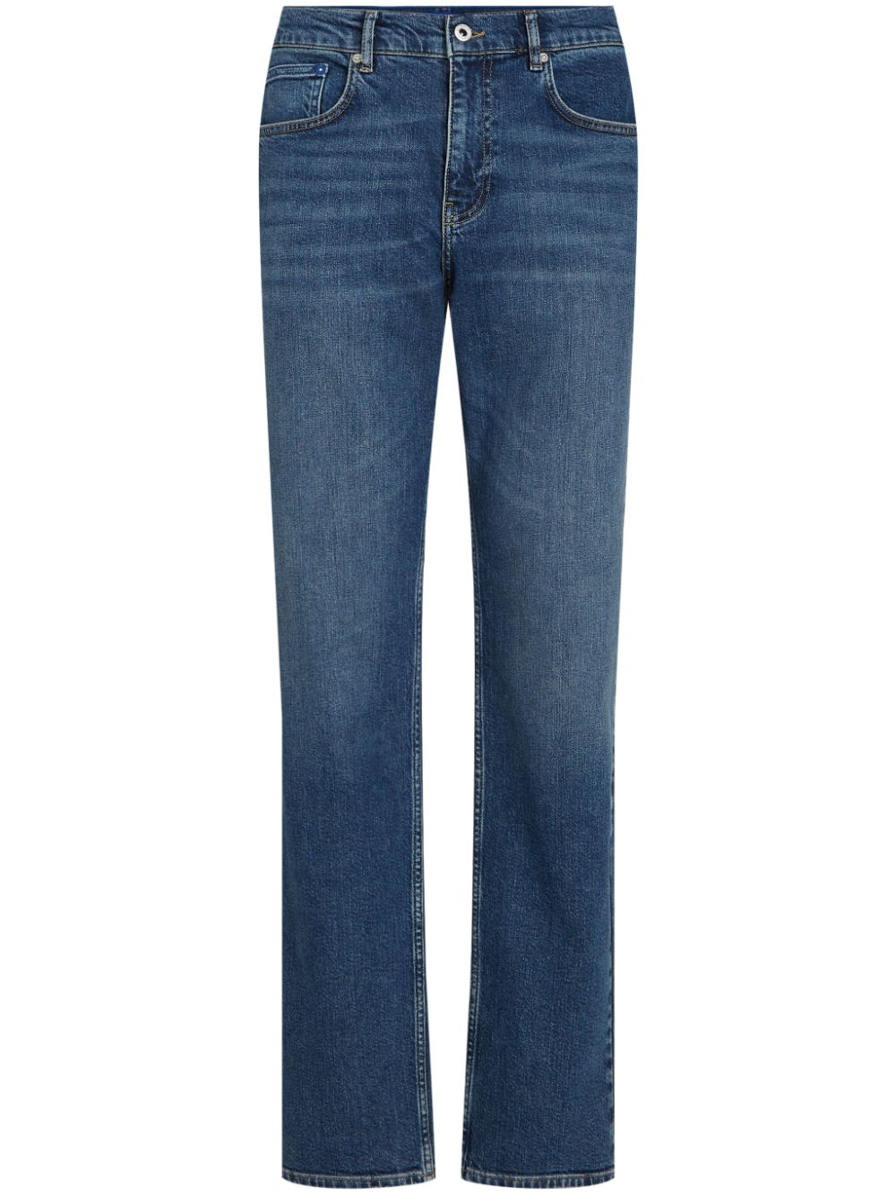 Logo-patch organic cotton jeans - Blue