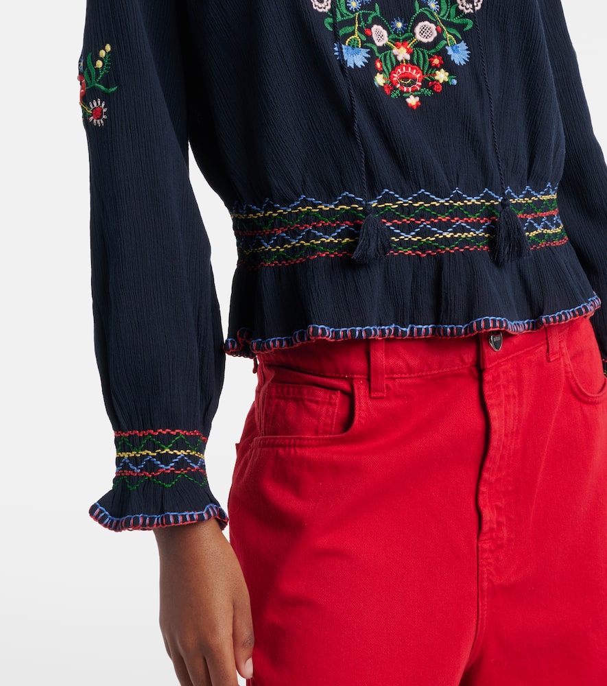 Sofira embroidered cotton top