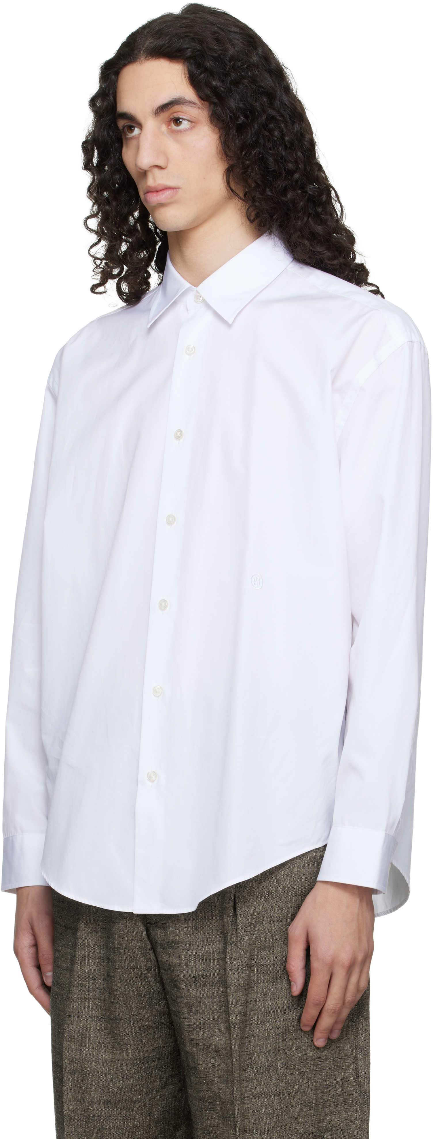 White Relaxed-Fit Cotton Poplin Shirt