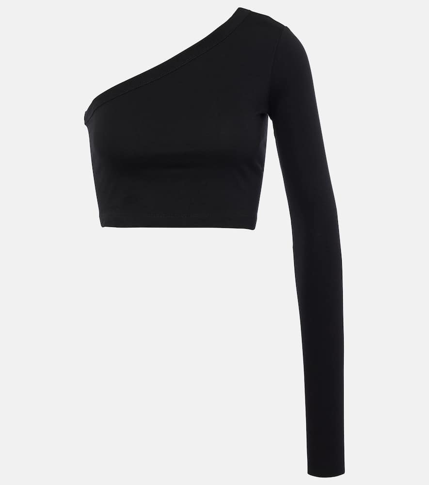 One-shoulder cotton crop top