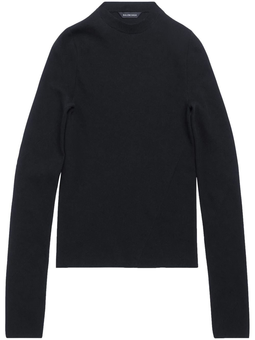 Fine-ribbed cotton jumper - Black