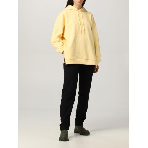 Logo-embroidered oversized hoodie - Yellow