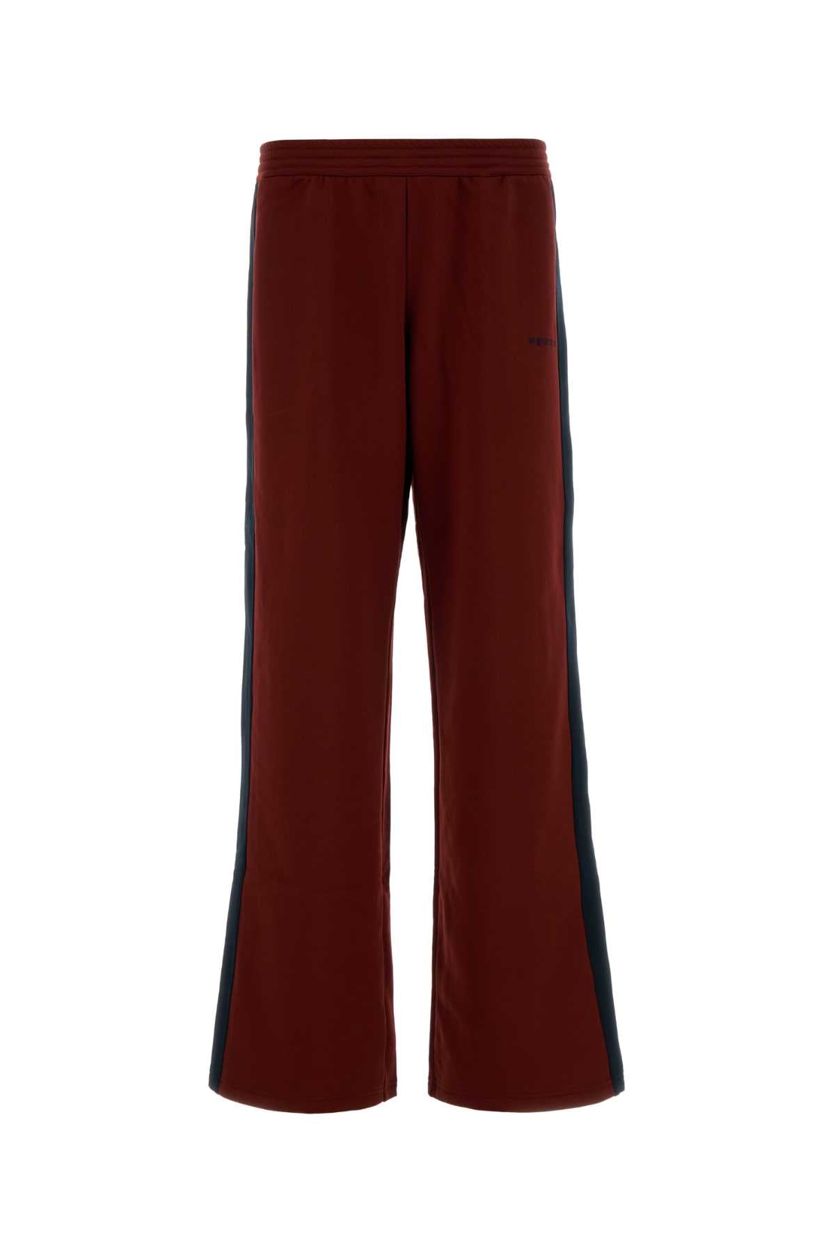 Contrast-Stripe Track Joggers — Red