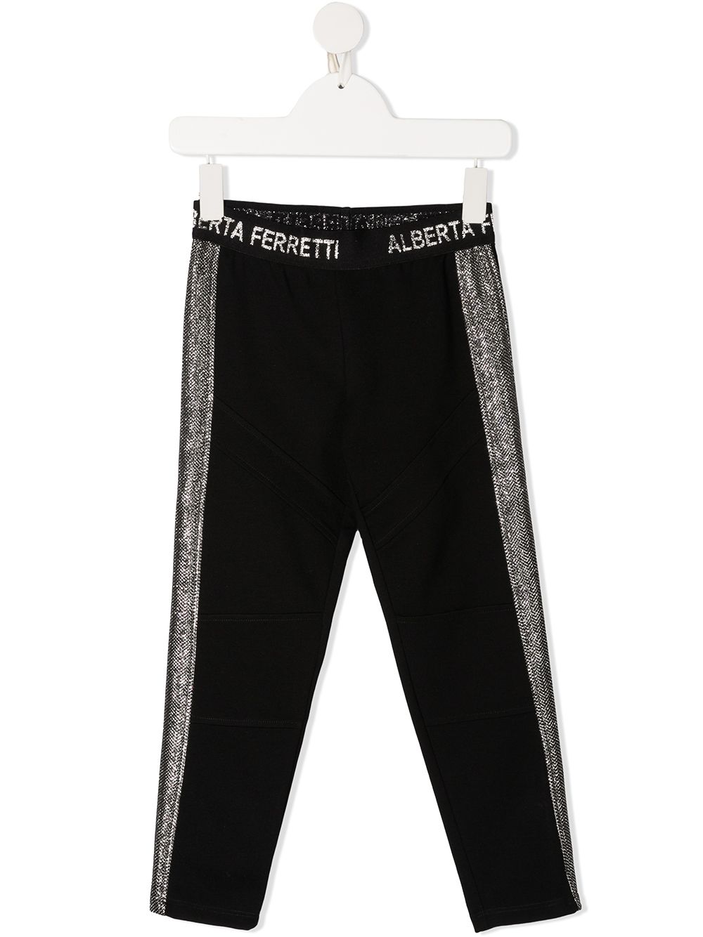 Side stripe track pants - Black