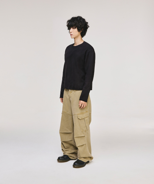 Crop Rolling Round Knit