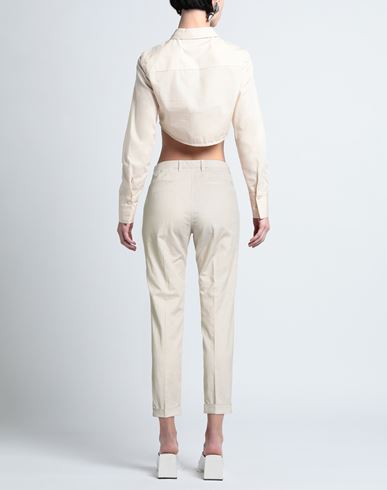 Woman Pants Beige Size 4 Cotton, Linen, Elastane