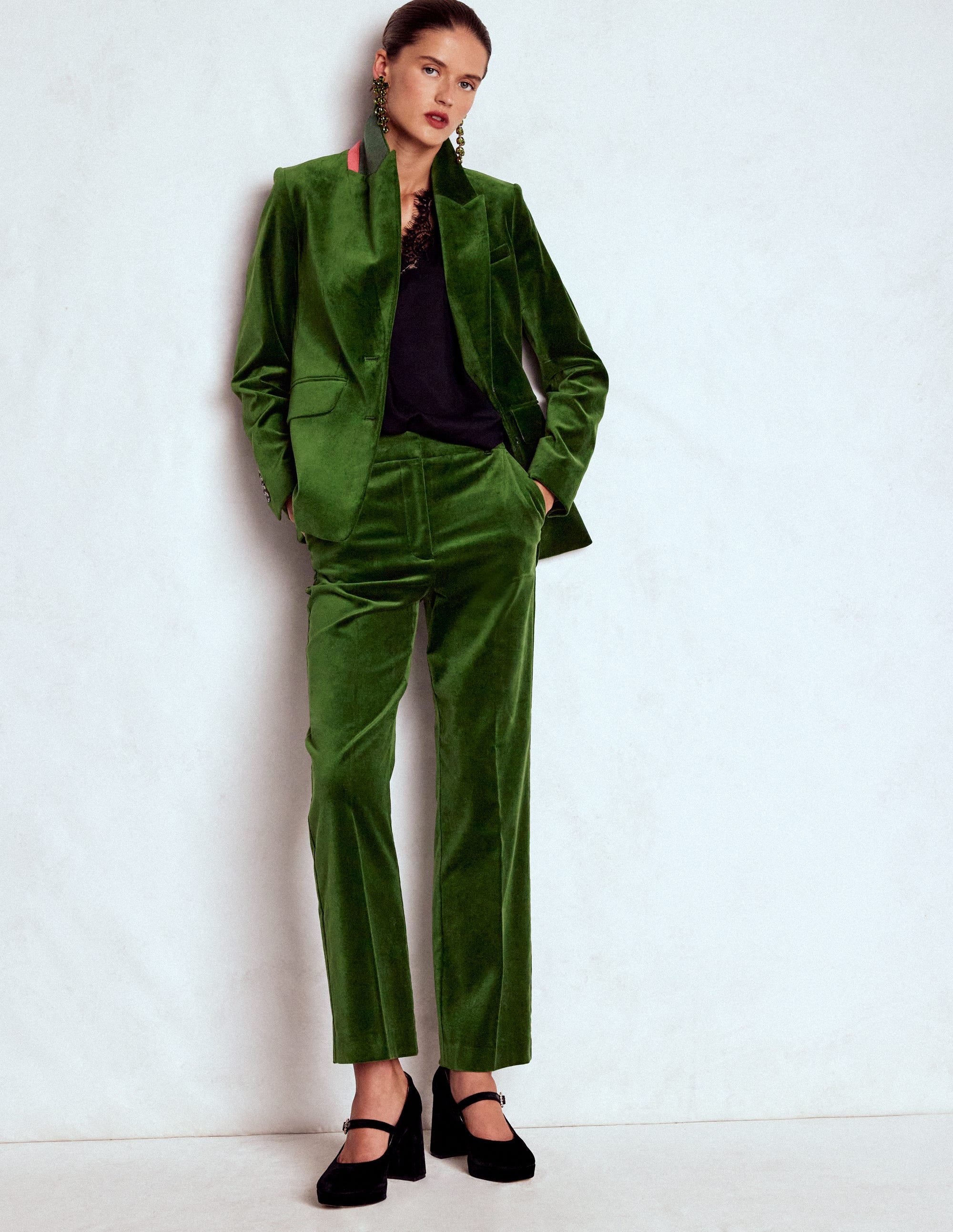 Canonbury Velvet Pants Green Fir