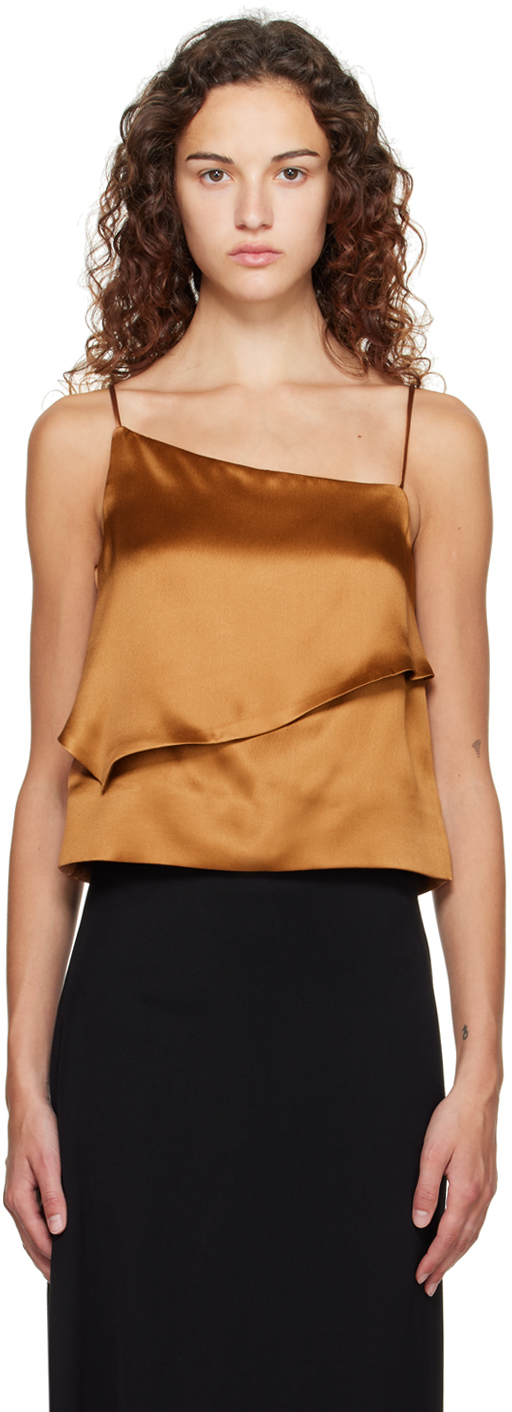 Brown strike tank top