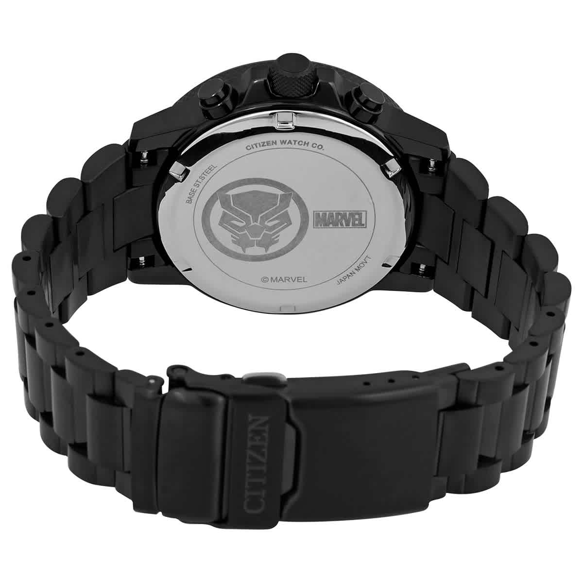 Eco-Drive Marvel Black Panther Chronograph Black Dial Mens Watch CA0297